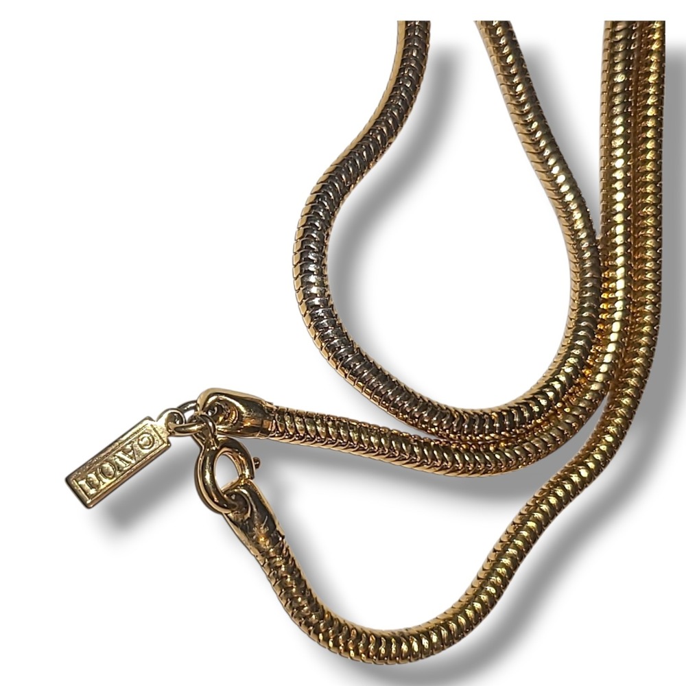 Vintage AVON Signed Gold Tone Rolled Snake Chain 18"